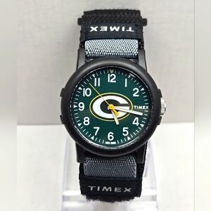 Timex Green Bay Packers Watch Mens NFL 39mm Nylon Band Football New Battery